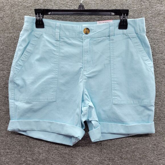 Style & Co. Pants - Style & Co Shorts Women's 10P Aqua Blue Rolled Cuff Bermuda